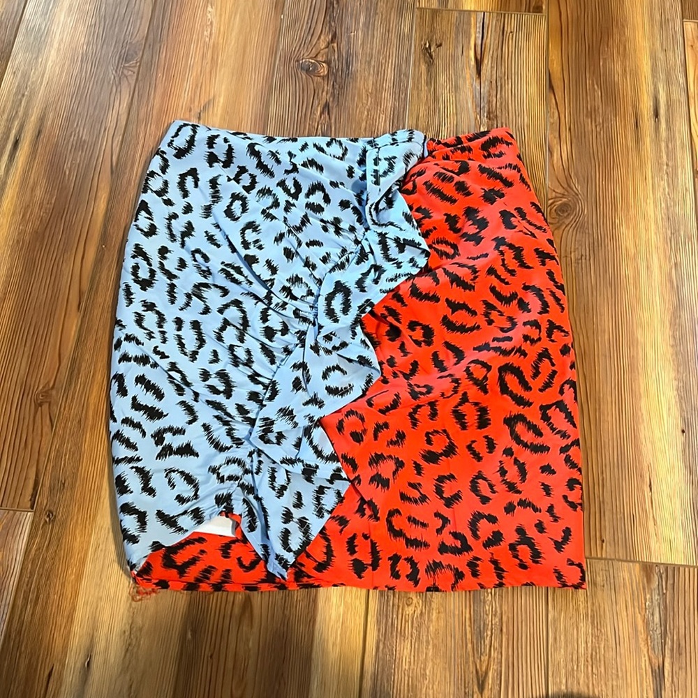 ALC skirt, size 4, blue and red